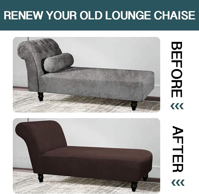 FantasDecor Chaise Lounge Cover Stretch Armless Chair Slipcover - Image 6