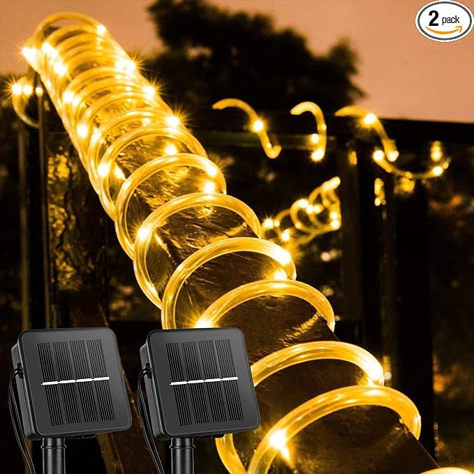 Brightown Solar Rope Lights Outdoor 2 Pack 39 Feet 100 Led Waterproof Solar by Brightown