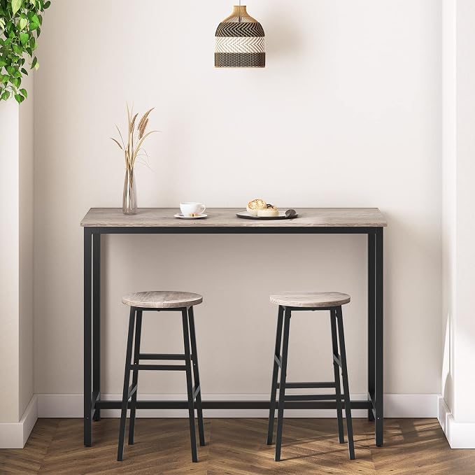 Bar Stools, 24.4 Inch Kitchen Breakfast Bar Chairs, Industrial Bar Stools - Image 9