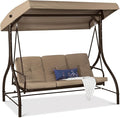 Best Choice Products 3-Seat Outdoor Large Converting Canopy Swing Glider by BestChoiceProducts