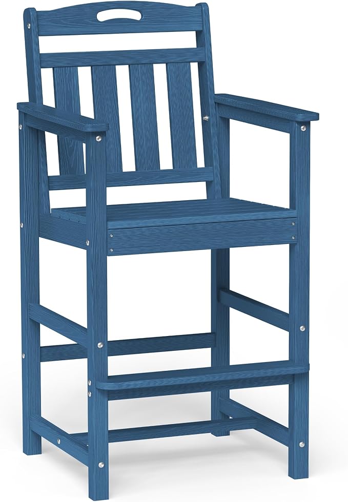 Ciokea Heavy Duty Bar Height Chair, 380lbs Outdoor Adirondack Tall Bar Chair by CIOKEA