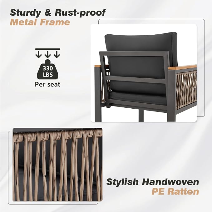 EROMMY 4 Pieces Outdoor Patio Furniture Set - Image 3