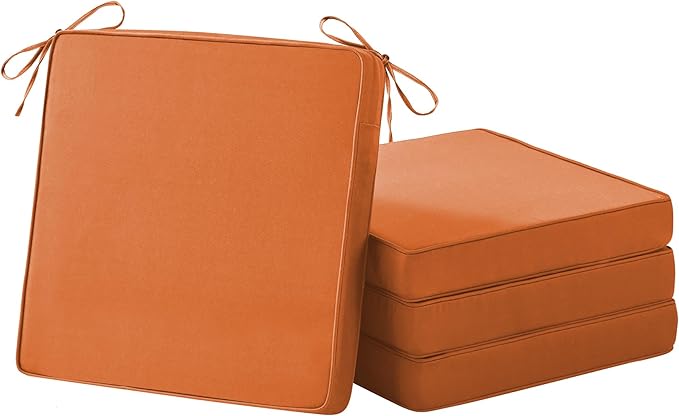 Patio Chair Cushions, 18.5" x 16" x 3" Outdoor Chair Cushions Set of 4 by IASEAHK