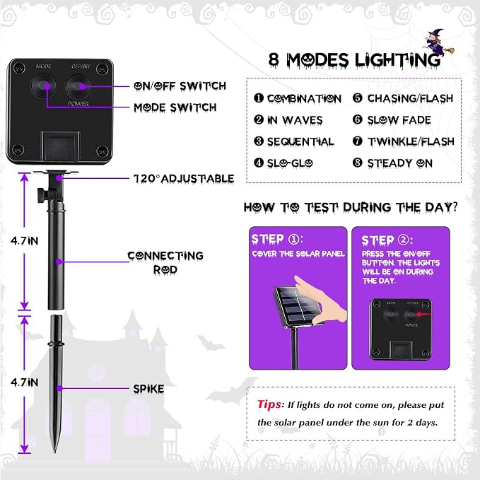 2 Pack 200 LED Solar Christmas Lights Outdoor Waterproof, Solar String Lights - Image 6