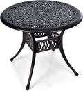 Tangkula 36 Inch Outdoor Dining Table, Round Cast Aluminum Patio Dining Table by TANGKULA