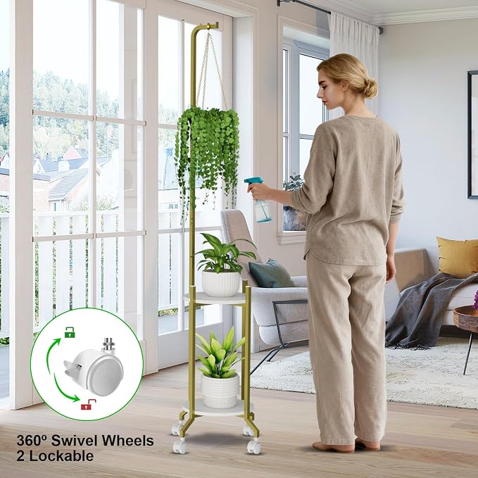 Plant Stand Indoor, 2 Tier Hanging Tall Plant Shelf - Image 5