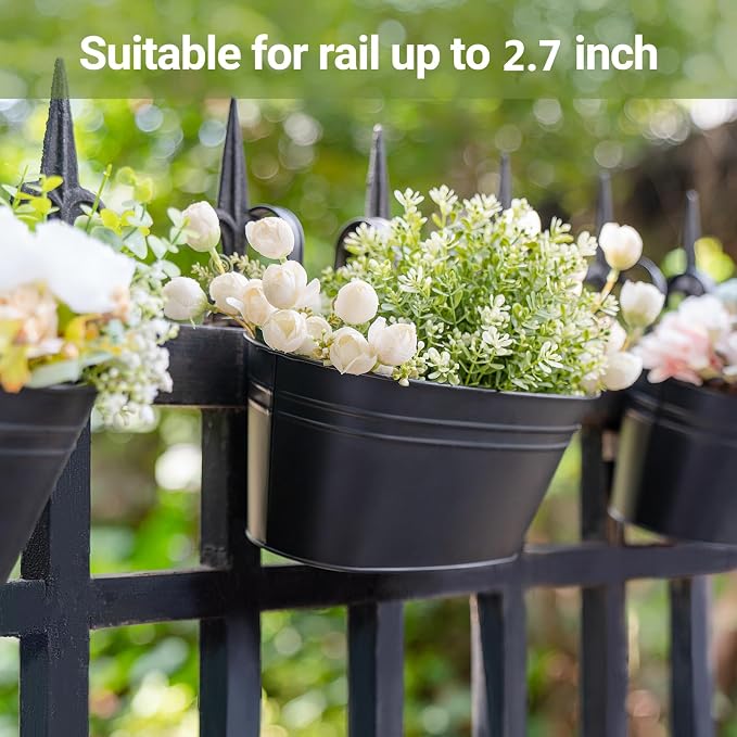 Dahey 10.5 Inch Metal Iron Hanging Flower Pots - Image 4