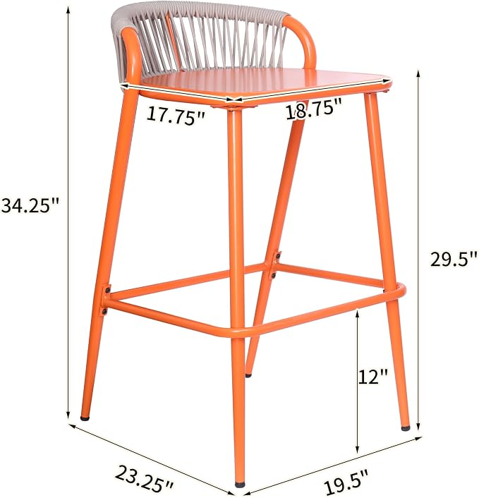 Christopher Knight Home Hearth 29.5" H Patio Barstools Set of 2, Aluminum Frame - Image 2