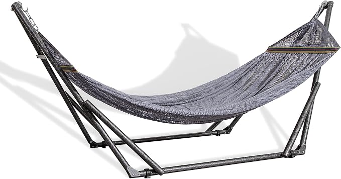 Best Home Fashion Hammock with Collapsible Steel Stand 450 lbs Capacity & by BHFBestHomeFashion