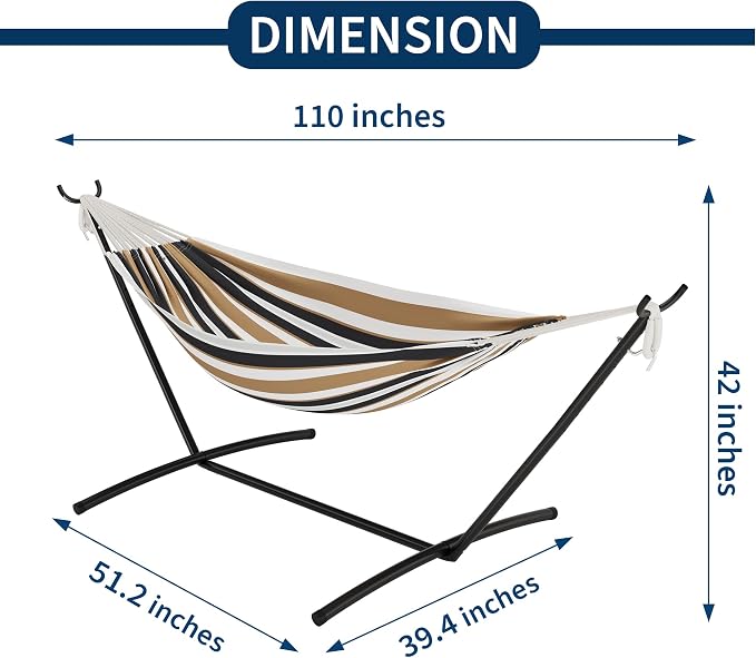 GAOMON Double Hammock with Stand, 450 lb Capacity, Adjustable Portable Hammock - Image 2