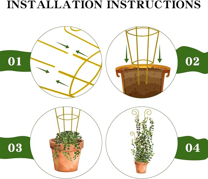 ZOUTOG Trellis for Climbing Plants Indoor 4 Pack 30 Inch, Rustproof Metal - Image 3