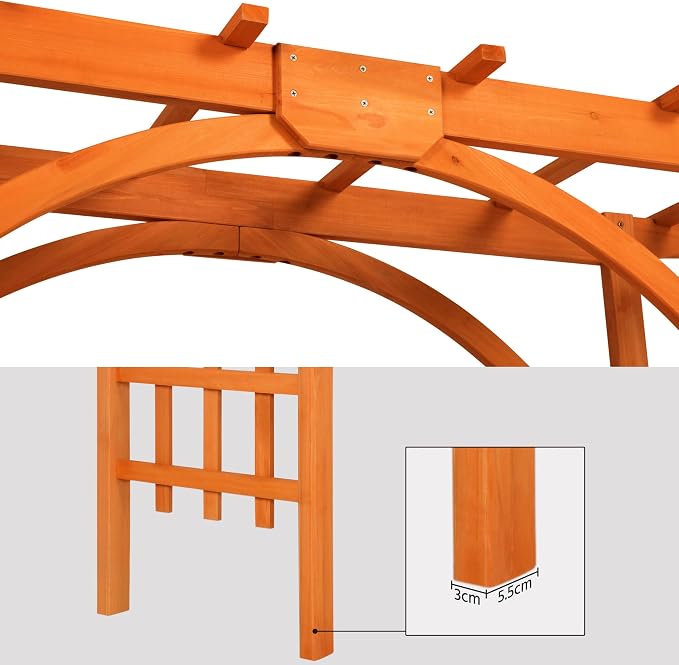 Yaheetech 85in Wooden Garden Trellis Horticulture Garden Arch Arbor - Image 8