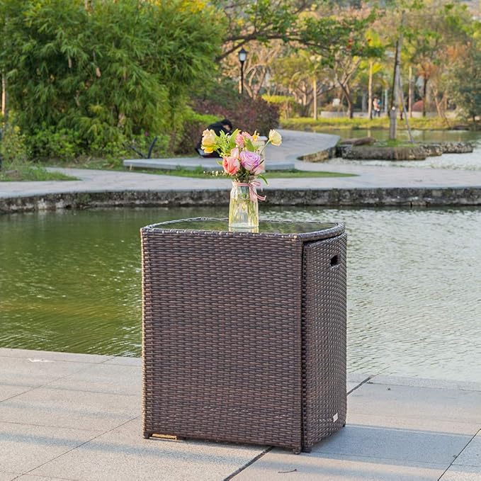Bonnlo 3 PCS Wicker Outdoor Patio Bistro Set, Patio Furniture Set - Image 8