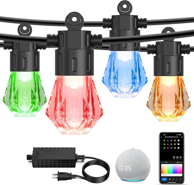 XMCOSY+ 48FT Smart Outdoor String Lights by XMcosy