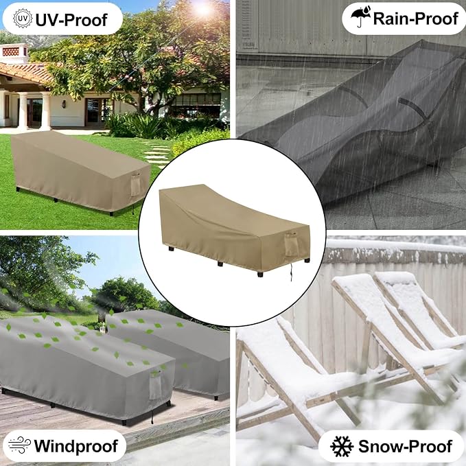 OutdoorLines Outdoor Waterproof Patio Chaise Lounge Chair Cover - Image 8