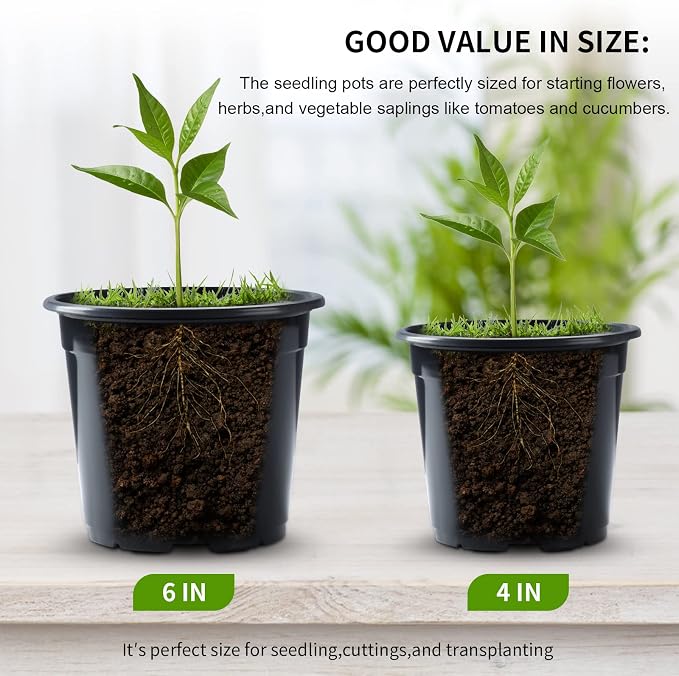 Oubest 50Pcs Nursery Pots Variety Pack Plastic Pots - Image 3