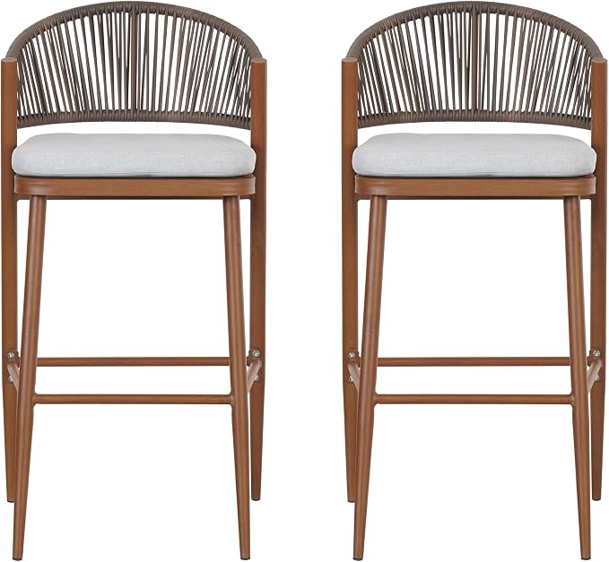 Christopher Knight Home Hearth 30.25" Patio Barstools Set of 2, Woven Wicker - Image 7