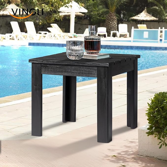 VINGLI Outdoor Adirondack Side Table, Patio Side Table Conversation End Table - Image 2