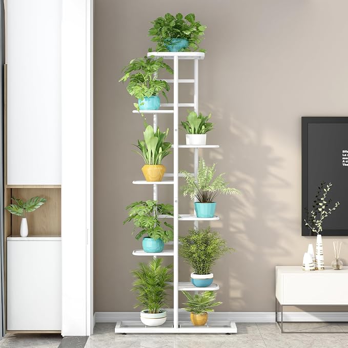 LINZINAR Plant Stand Metal Indoor Outdoor 8 Tier 9 Potted Multiple Flower Pot - Image 3