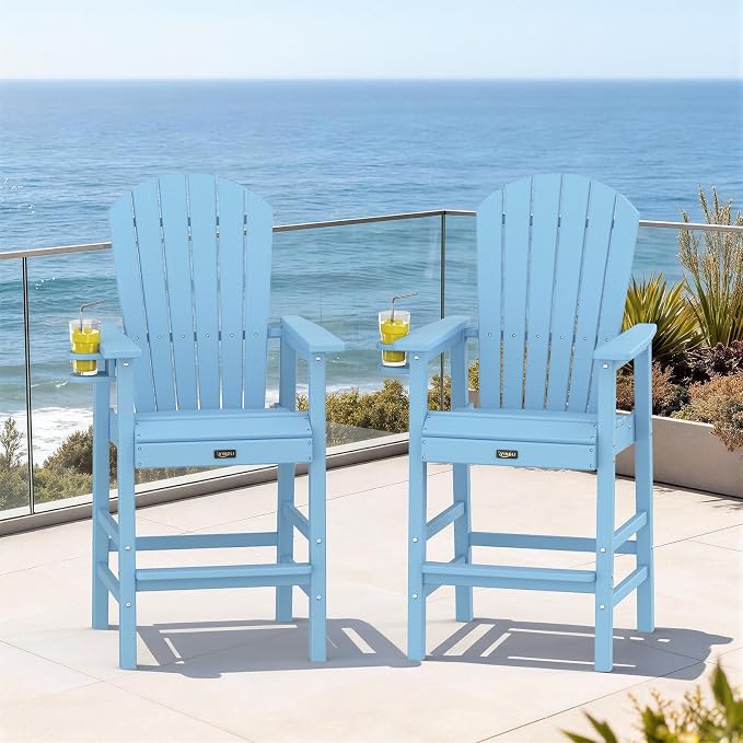 VINGLI Tall Adirondack Chairs Set of 2, All-Weather Plastic Adirondack Chair - Image 8