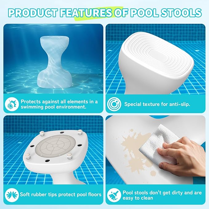 24" Pool stools for Underwater, Pre-Weighted Pool Stool - Image 7