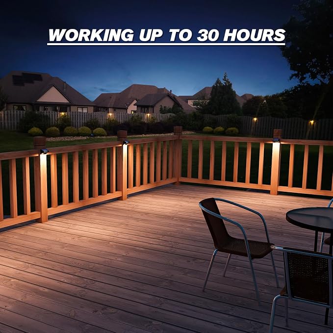 Aulanto Solar Fence Lights 8 Pack, Fence Solar Lights IP65 Waterproof, Warm - Image 6