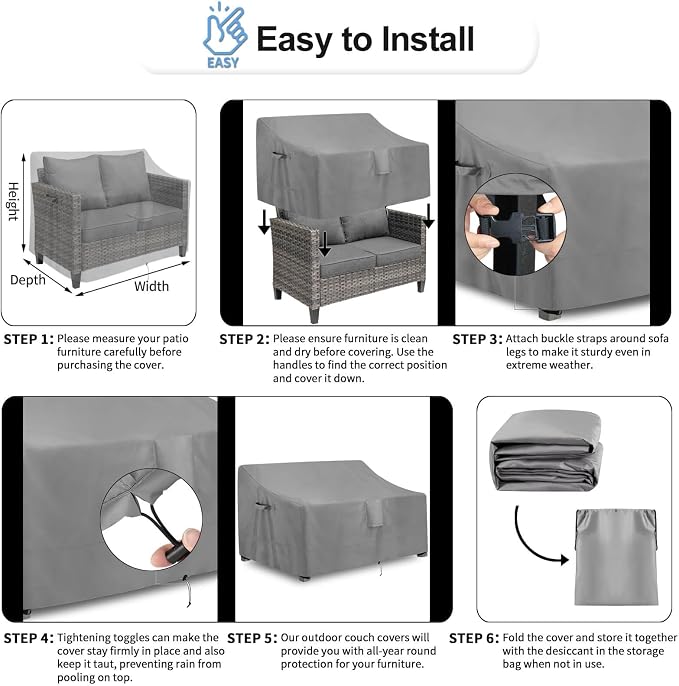 OutdoorLines Outdoor Waterproof Patio Loveseat Couch Cover - Image 6