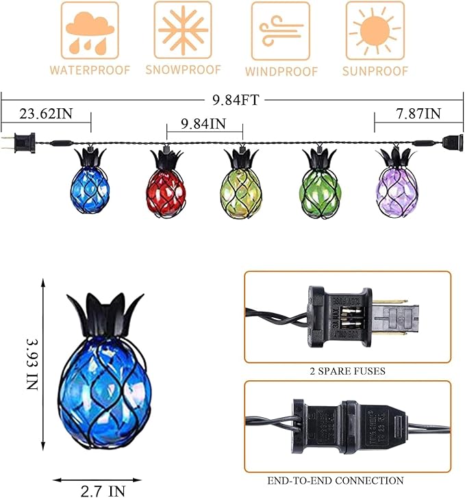Vigdur Pineapple String Lights - Image 3