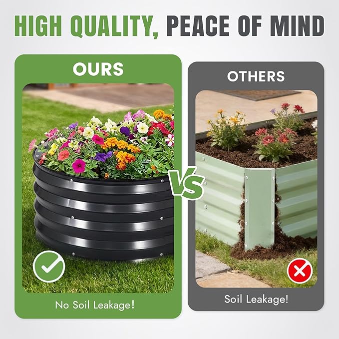 INNO STAGE 3Pcs Galvanized Raised Garden Bed Kit, Outdoor Metal Raised Garden - Image 5