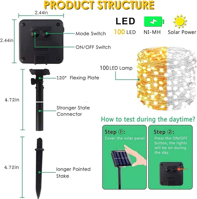 Solar String Lights Outdoor, Fairy Light - Image 9