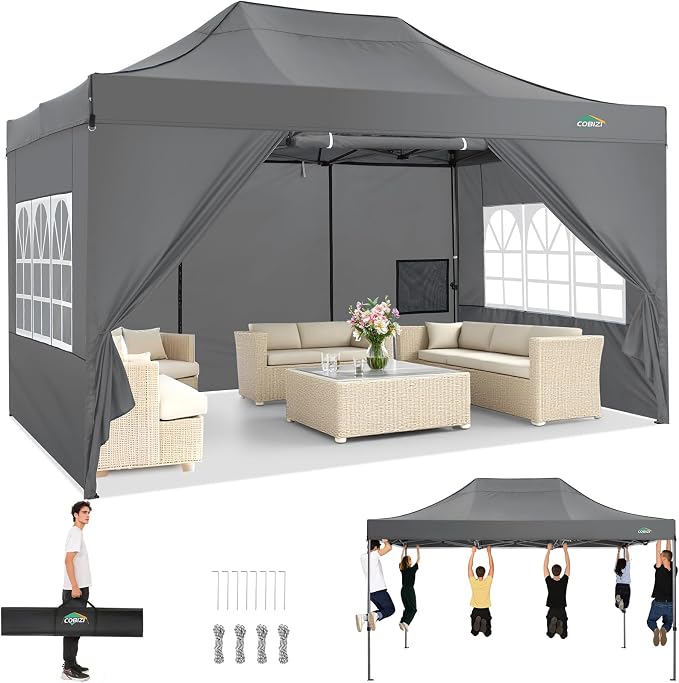 COBIZI 10x15 Pop up Canopy Tent Heavy Duty by COBIZI