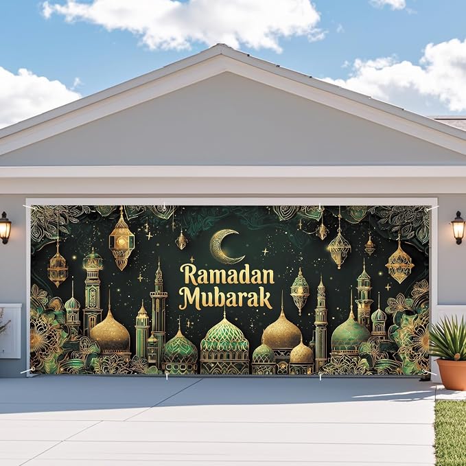 ANNA QUEEN Ramadan Mubarak Garage Door Banner 6x13FT, Islamic Mosque Moon - Image 7
