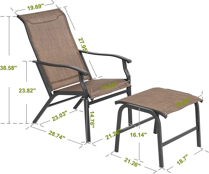 NUU GARDEN Outdoor Patio Chaise Lounges Chair, Recliner Chairs - Image 2