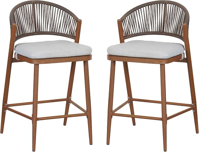 Christopher Knight Home Hearth 26.00" Patio Barstools Set of 2, Woven Wicker - Image 5