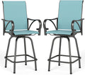 MFSTUDIO Outdoor Bar Stools Set of 2, Swivel Bar Height Patio Chairs Outdoor by MFSTUDIO