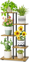 iDavosic.ly 4 Tier Plant Stand Indoor, Tiered Corner Metal Wood Multiple Flower by iDavosicly