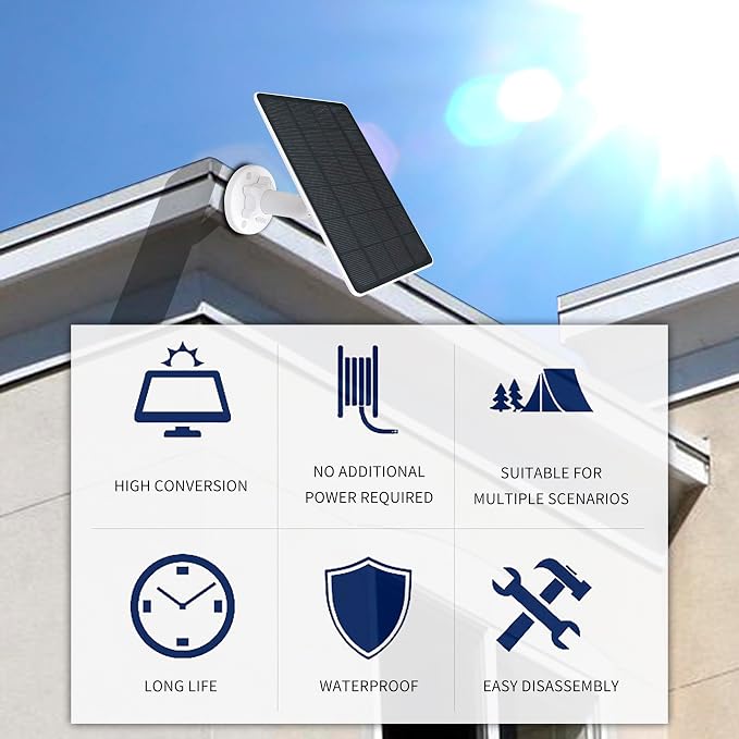 2-Pack 5W 6V Solar Panel for Ring Camera, Solar Charger Compatible - Image 5