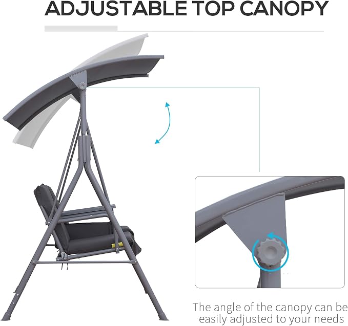 Outsunny 2 Person Porch Swing - Image 3