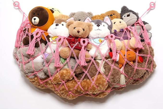 Stuffed Animal Net or Hammock Macrame Toy Diaplay Plush Toy Holder Corner Wall by YKBU