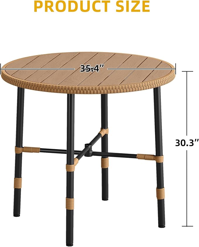 DWVO Outdoor Patio Dining Table Round - Image 5