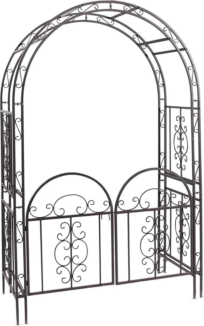 Plow & Hearth Arch Metal Outdoor Garden Arbor Double Gate | Montebello | 7 Feet - Image 7