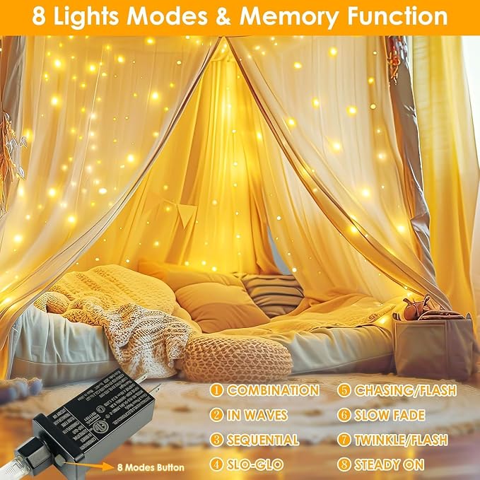 Extra Long 99Ft 300 LED Fairy Lights Plug in, Waterproof String Lights Outdoor - Image 3