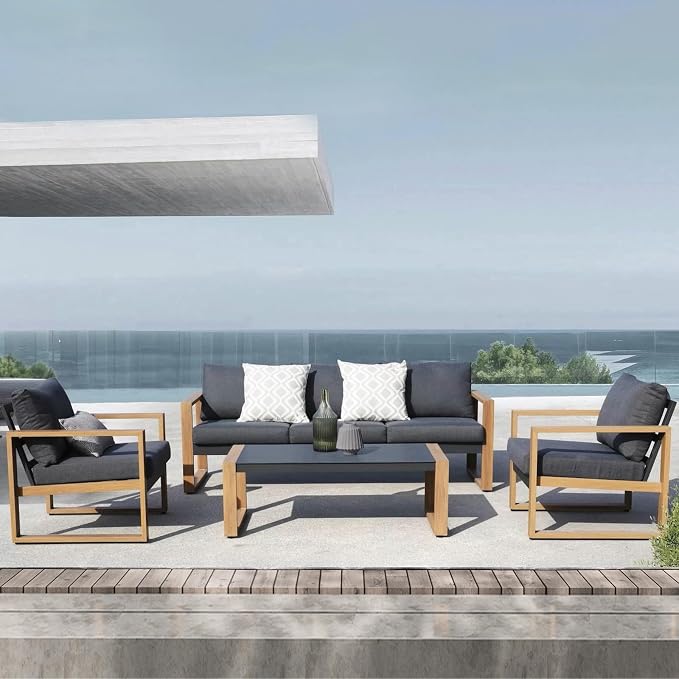 Grand patio Outdoor 4-Piece Modern Aluminum Patio Furniture Sets 5 Person - Image 7