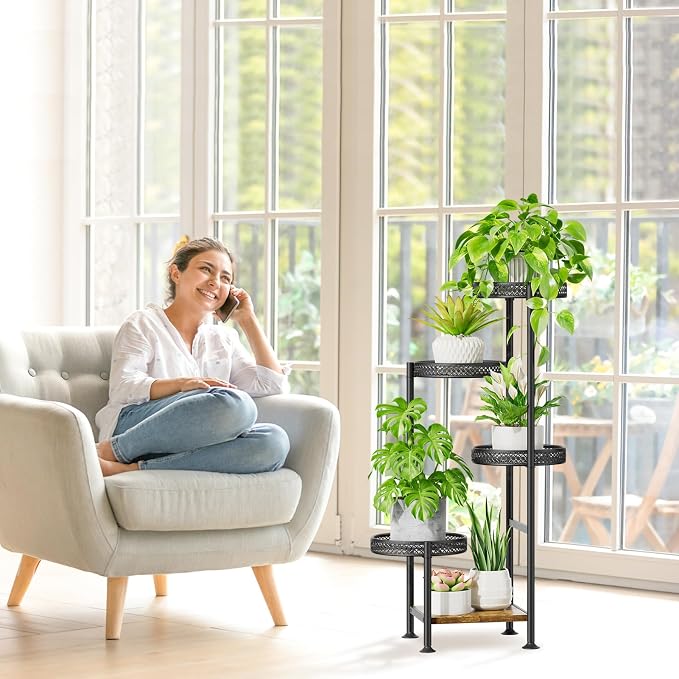 5 Tier Plant Stand Indoor Outdoor, Tierd Corner Metal Plant Stands Holder - Image 7