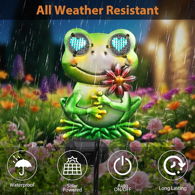 Solar Frog Garden Stake 39.3inch - Image 5
