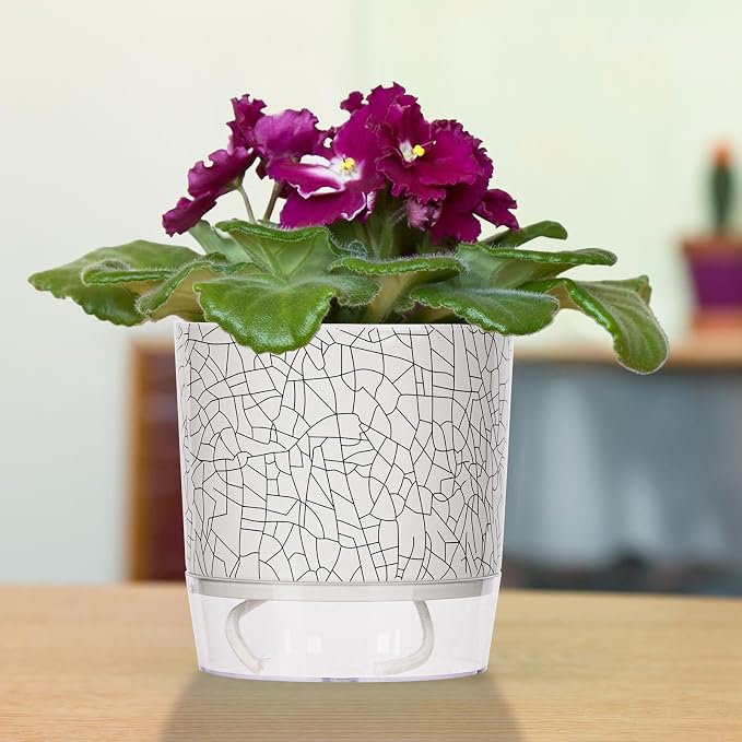4 Pack Self Watering Pots for Indoor Plants, Plant Pots for African Violet - Image 6