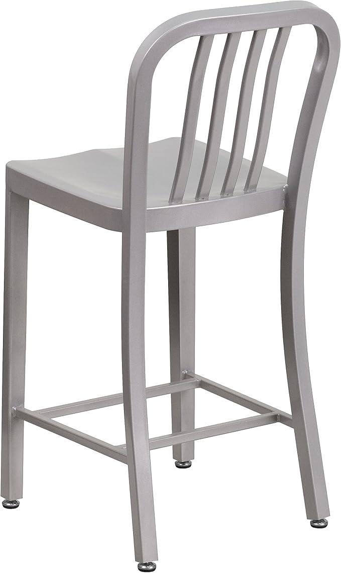 Flash Furniture Gael Commercial Grade 2 Pack 24" High Silver Metal - Image 8
