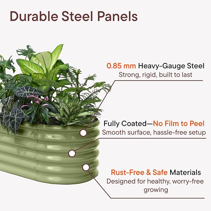 10-Pack 18” Tall Galvanized Raised Garden Beds – Compact Backyard Garden Layout - Image 3