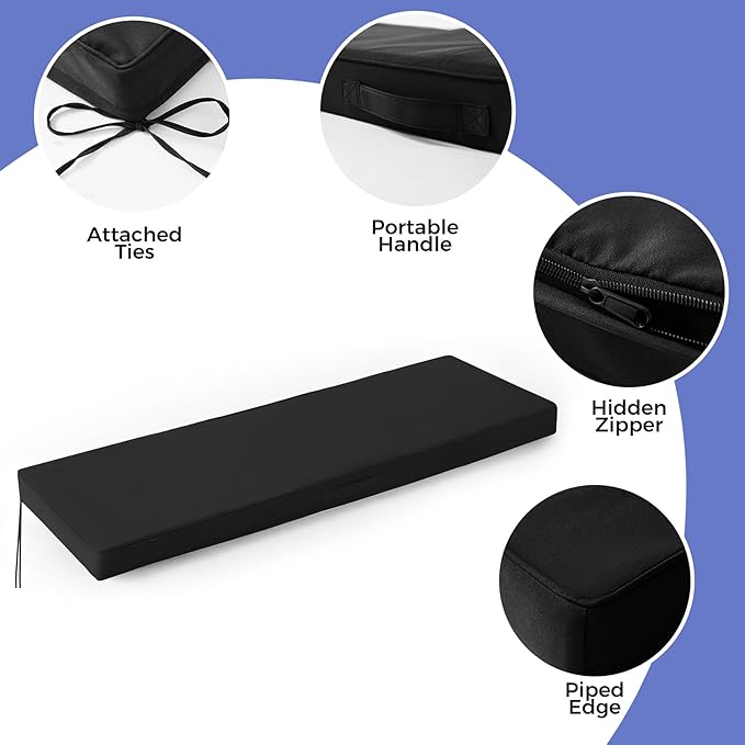 Outdoor Bench Cushions for Outdoor Furniture, Waterproof Bench Pillow, Fade - Image 5