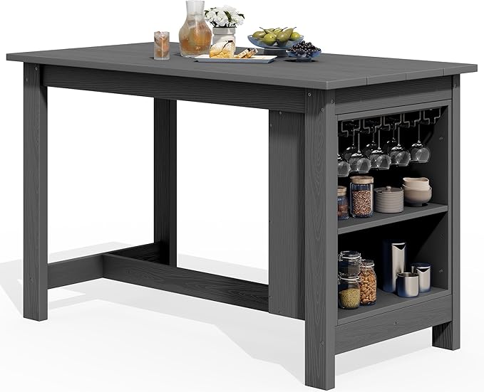 SERWALL Outdoor Bar Table, All Weather HDPE 36" Counter Height Dining Table by SERWALL